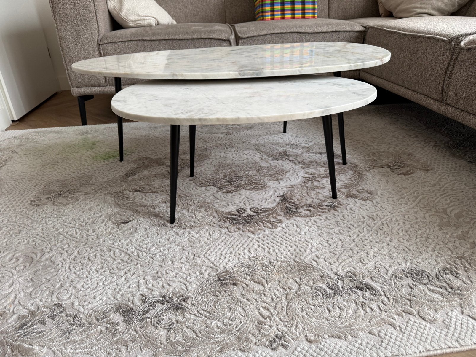 Marmer salon tafel van arc living Zo goed als Nieuw, Ophalen, Zo goed als nieuw, Rond, 50 tot 100 cm