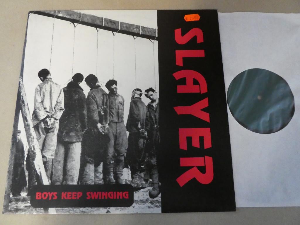 Slayer – Boys Keep Swinging (1987) zwart vinyl, Cd's en Dvd's, Vinyl | Hardrock en Metal, Originele persing, Verzenden, Zo goed als nieuw