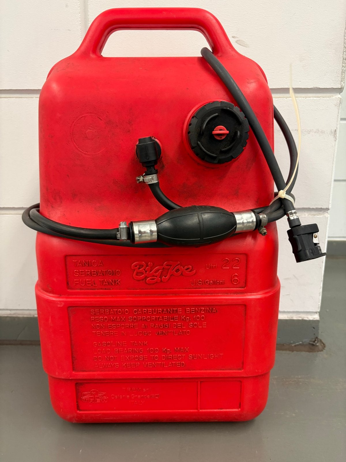 Big Joe 22L Brandstoftank met slang en connector, Ophalen of Verzenden, Gebruikt, Motor en Techniek
