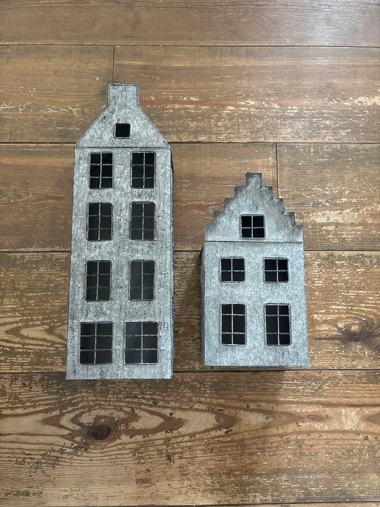 Decoratie huisjes metaal, Huis en Inrichting, Woonaccessoires | Overige, Ophalen, Zo goed als nieuw