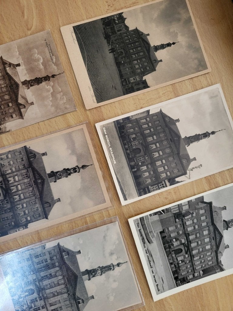 ansicht Den Bosch 6 verschillende stadhuis, Ophalen of Verzenden, Voor 1920, Noord-Brabant