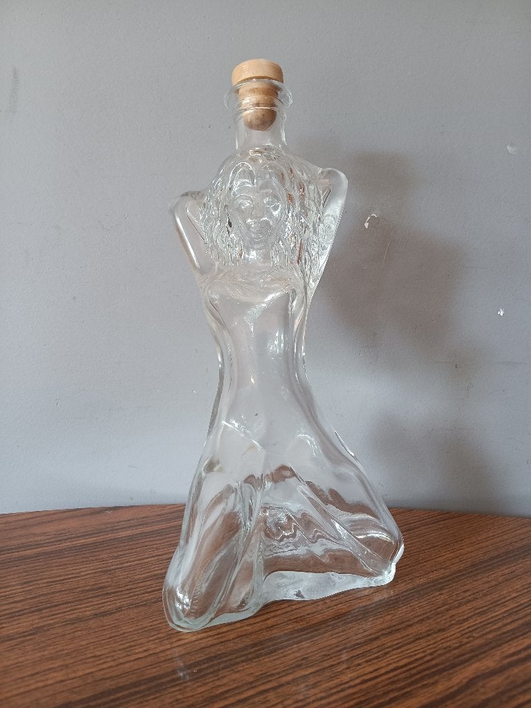 Vintage glazen fles naakte vrouw, Ophalen of Verzenden