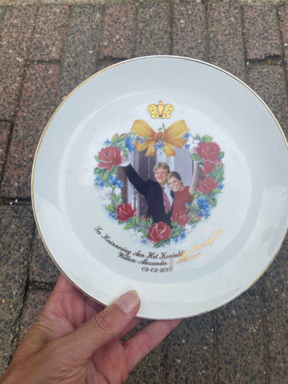 Huwelijksbord Willem-Alexander & Máxima - Oranje Collectie, Verzamelen, Koninklijk Huis en Royalty, Ophalen, Gebruikt, Nederland