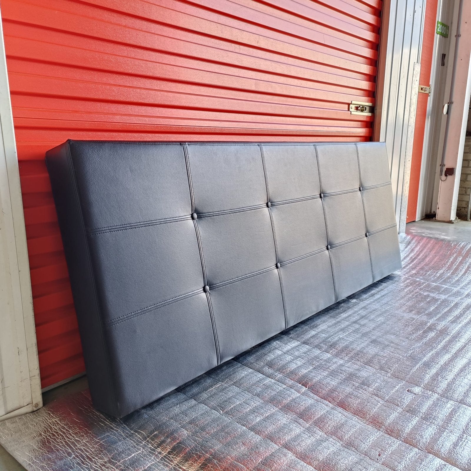 Hoofdbord voor bed - Zwart kunstleer, 180 cm breed, Zwart, Tweepersoons, Ophalen of Verzenden, Zo goed als nieuw