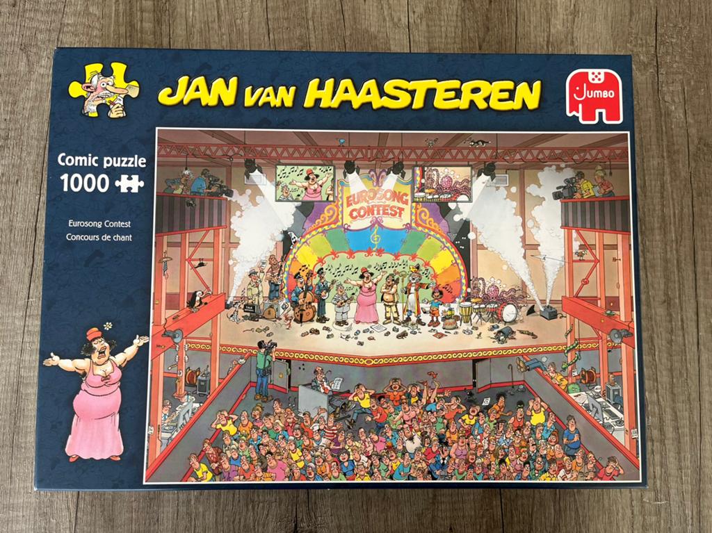 Jan van Haasteren Eurosong Contest puzzel 1000 stukjes, Ophalen, 500 t/m 1500 stukjes, Gebruikt, Legpuzzel
