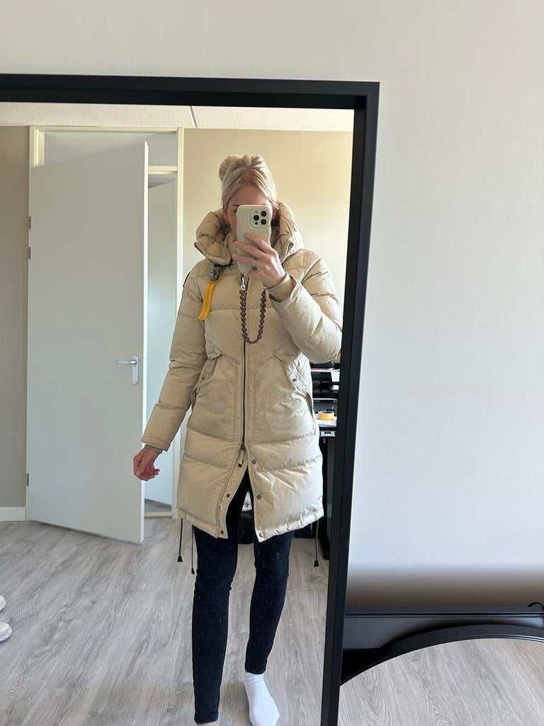 Parajumpers Long Bear Dames Jas - Beige, Ophalen of Verzenden, Zo goed als nieuw, Maat 36 (S), Beige