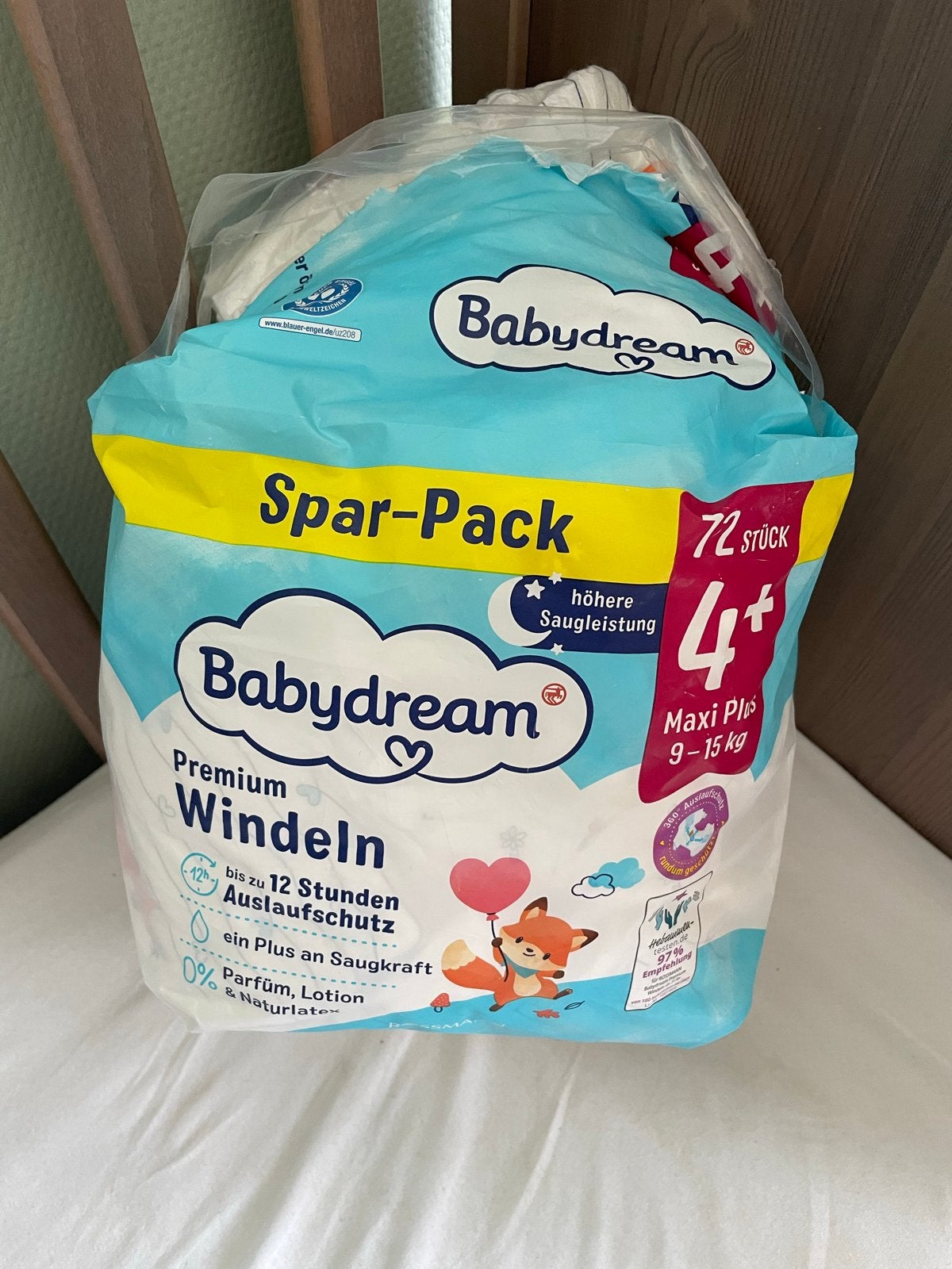 1,5 pak Babydream luiers maat 4+ (Maxi Plus 9-15 kg), Ophalen of Verzenden, Nieuw