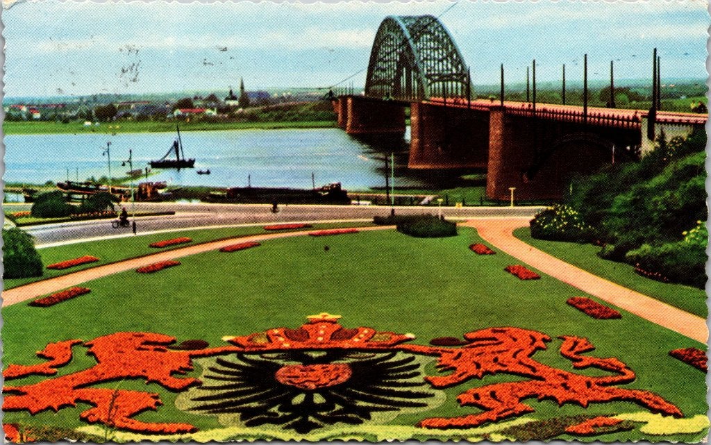 Nijmegen - 12 oude ansichtkaarten Waalbrug IV, Verzamelen, Ansichtkaarten | Nederland, Verzenden, 1960 tot 1980, Gelopen, Gelderland