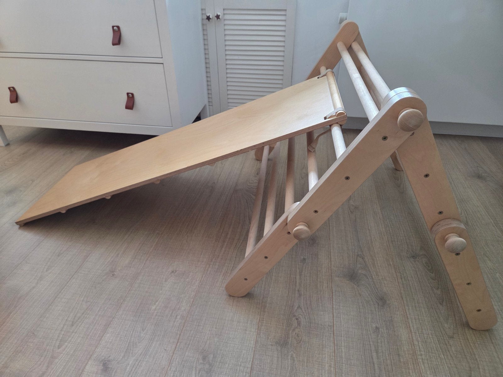 Houten klimrek met glijbaan van Ette Tete, Ophalen, Gebruikt, Klimwand, Aanbouwonderdeel