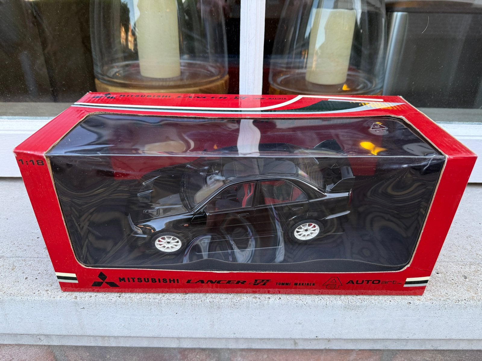1:18 Mitsubishi Lancer Evo 6 Tommi Makinen zwart Autoart, Hobby en Vrije tijd, Modelauto's | 1:18, Auto, Autoart, Ophalen of Verzenden