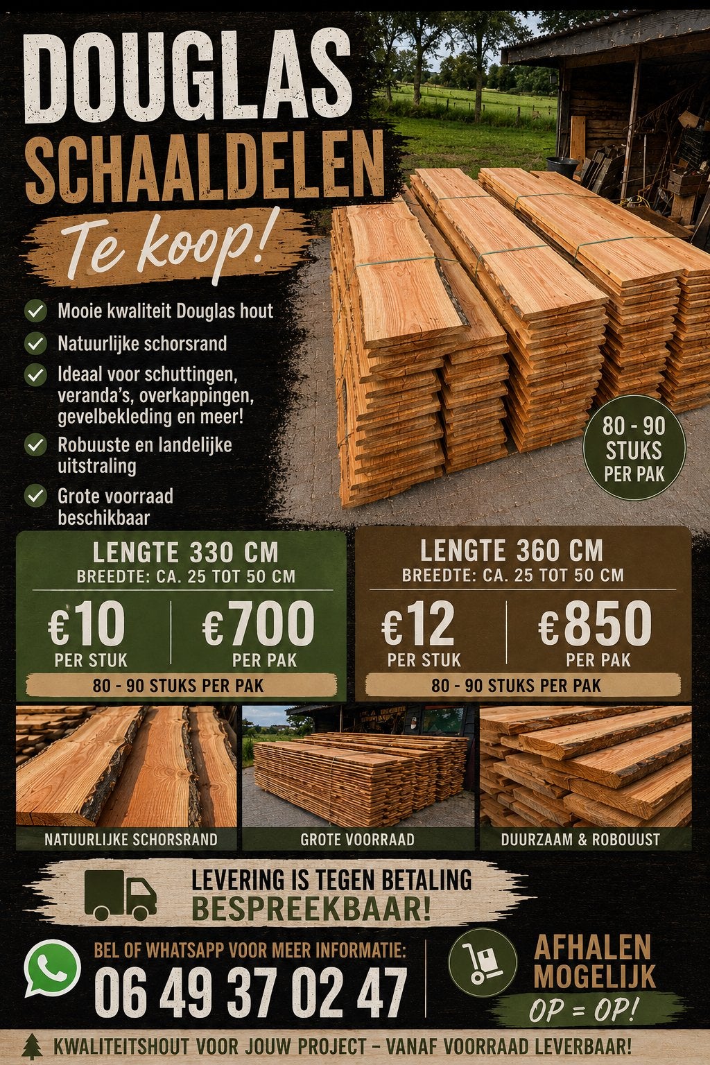Douglas Schaaldelen - Diverse Lengtes en Breedtes, Ophalen, Nieuw