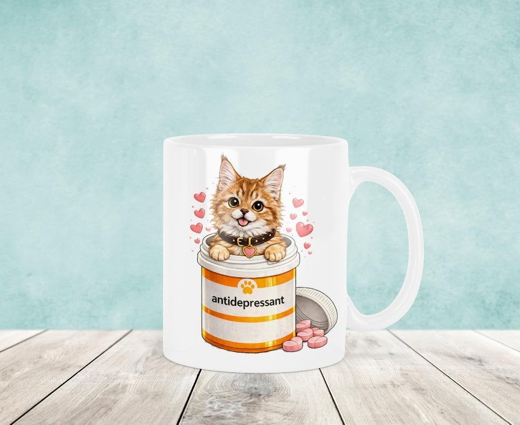 Antidepressiva - Maine Coon Mok, Verzenden, Keramiek, Nieuw, Overige stijlen