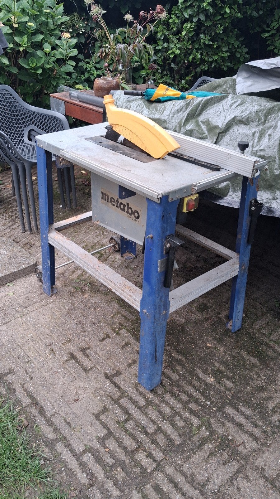 Metabo 315 Zaagtafel - Robuuste en Krachtige Tafelzaag, Doe-het-zelf en Verbouw, Ophalen, Gebruikt, Cirkelzaag, 70 mm of meer