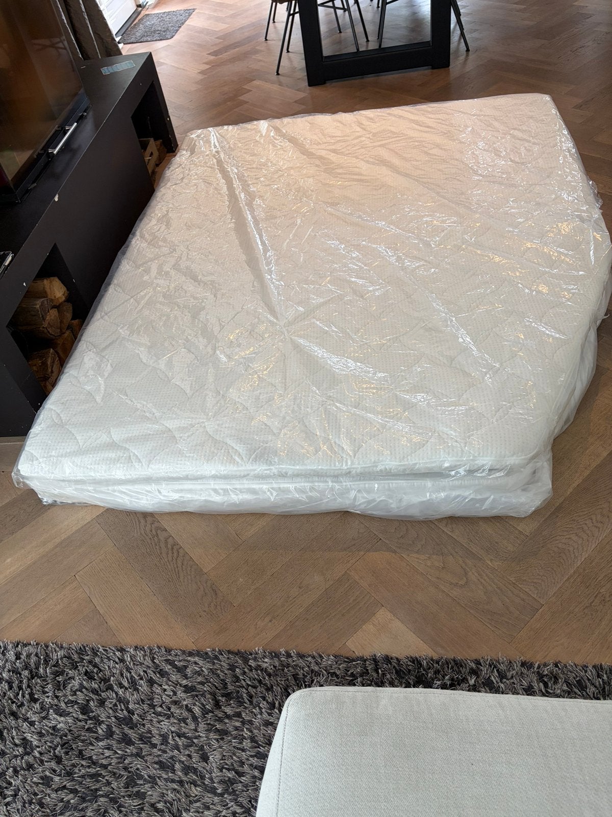 Caravan / camper MATRAS + Seminautic TOPPER ZGAN Frans bed, Ophalen, Zo goed als nieuw