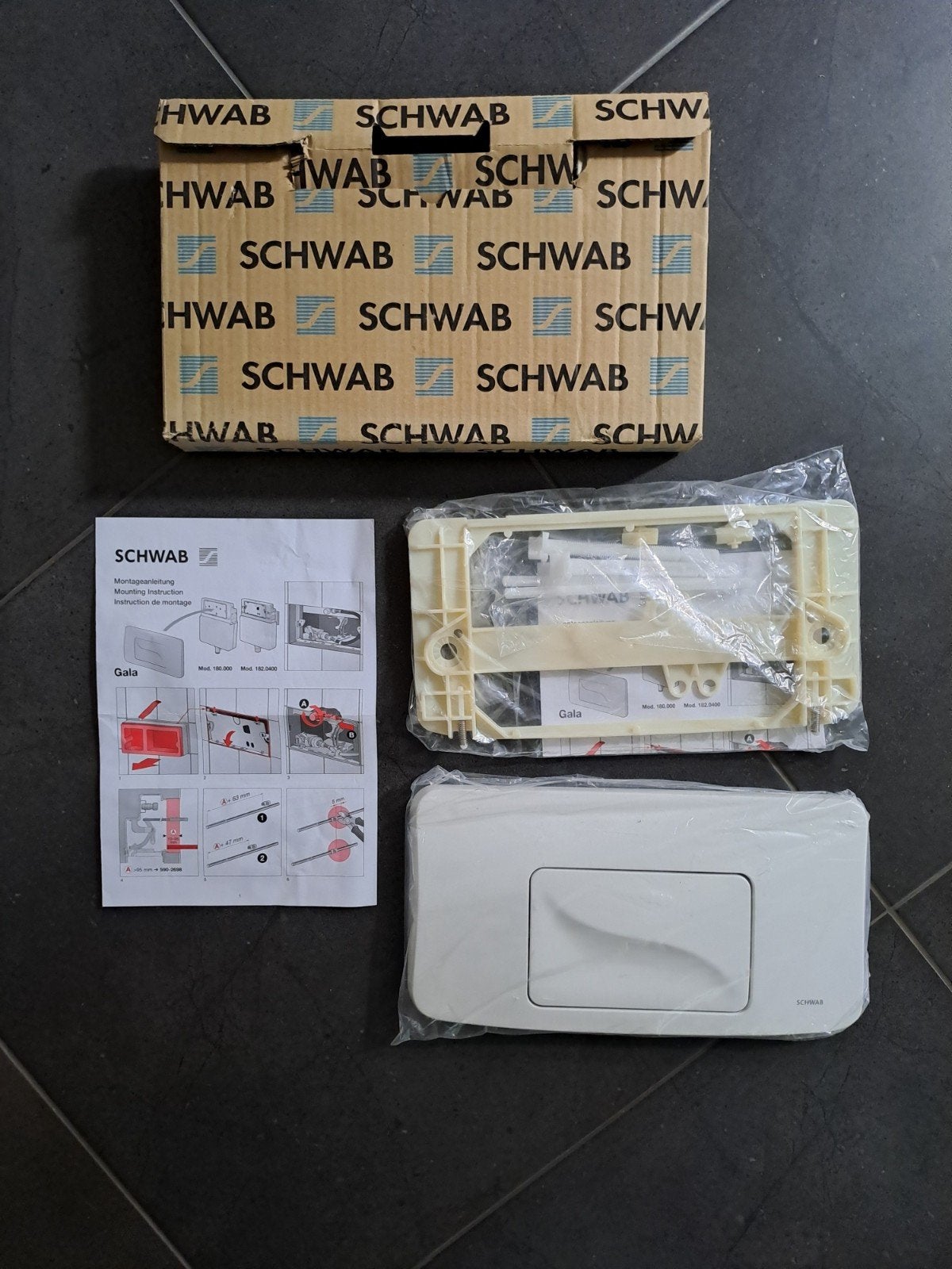 Nieuwe Schwab witte spoelknop toiletreservoir, Ophalen of Verzenden, Nieuw, Toilet