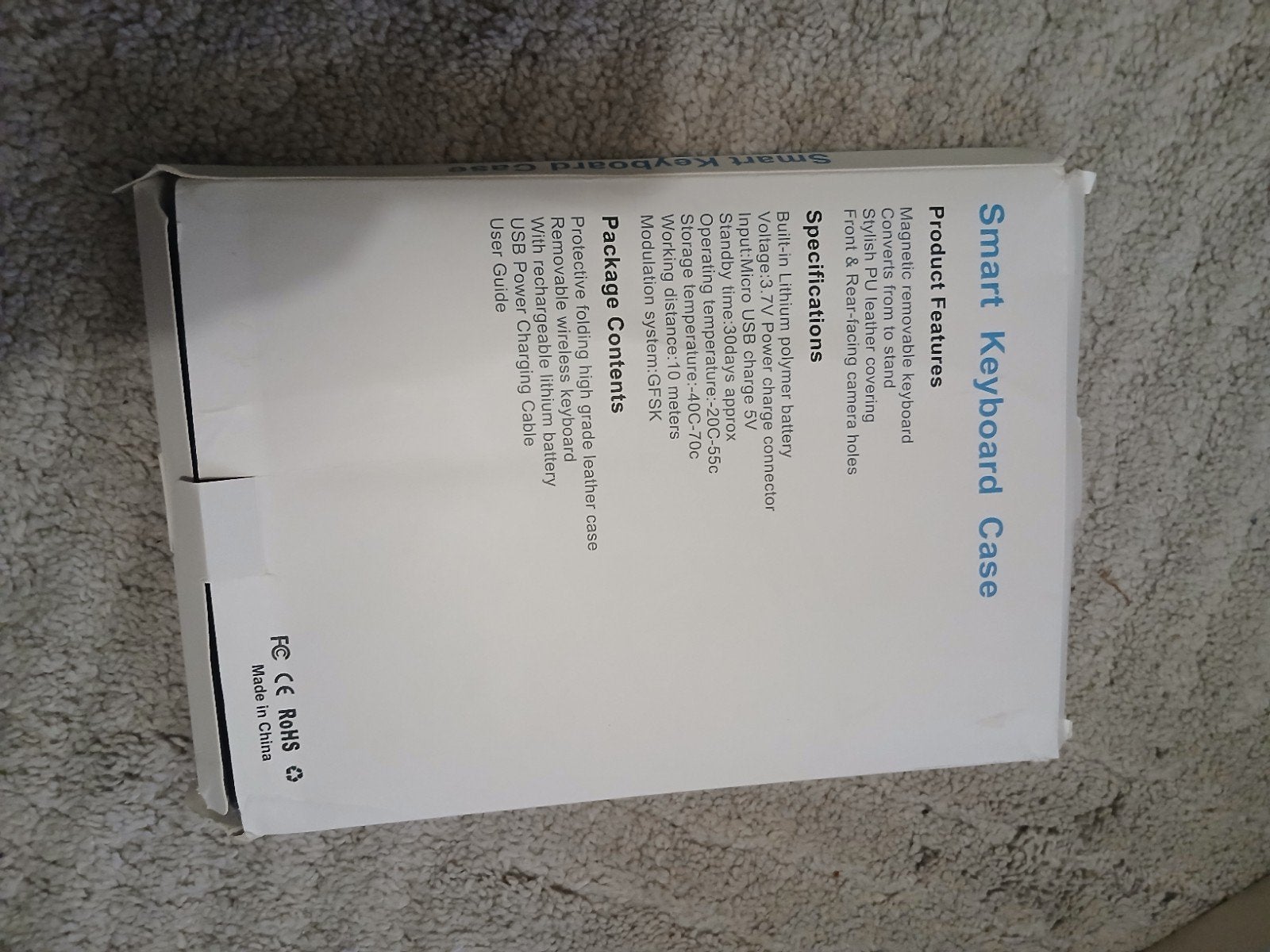 Smart Keyboard Case met draadloos toetsenbord, Onbekend, Nieuw, Bescherming voor- en achterkant, Universeel