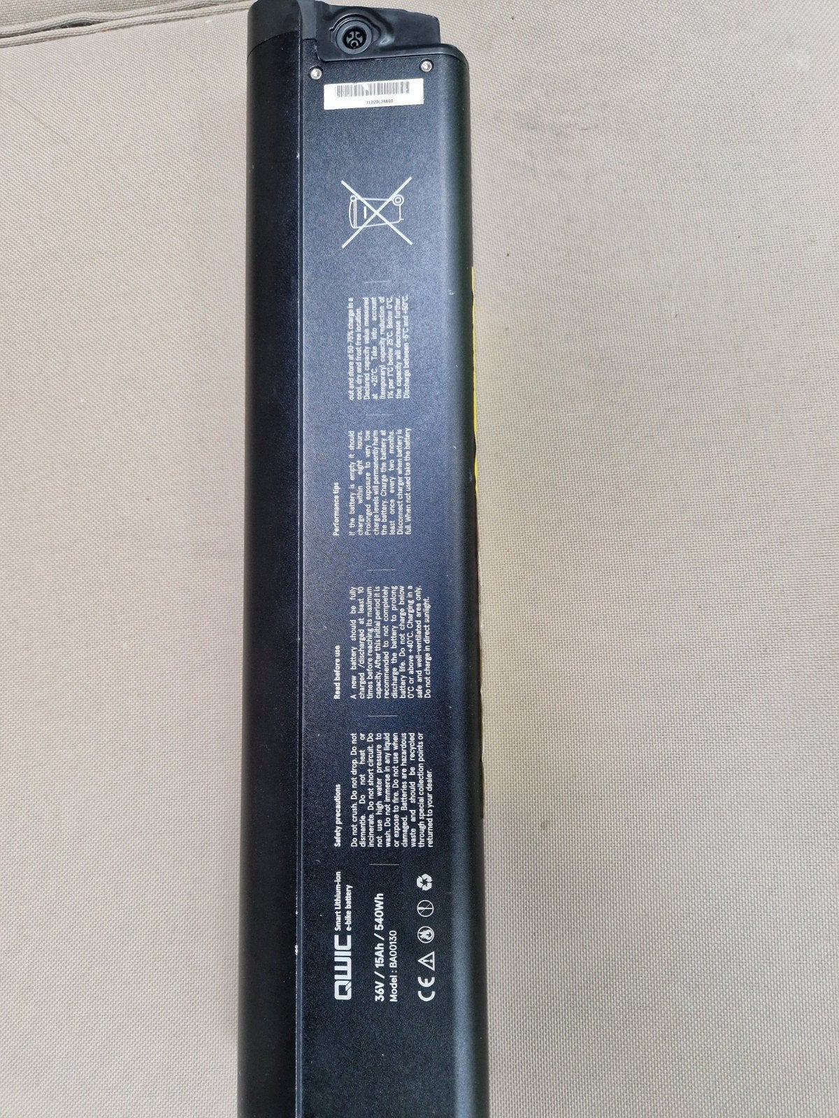 Qwic E Bike frame accu 500 watt, Ophalen of Verzenden, Gebruikt