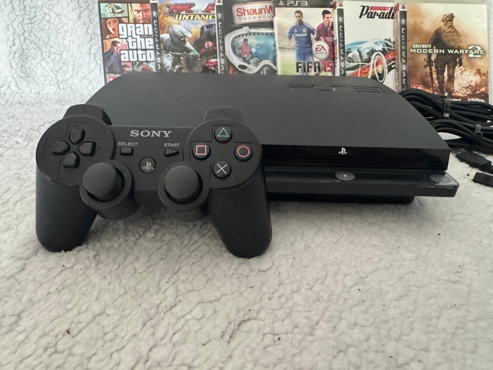 Sony Playstation 3 Slim + Games en Controller, Spelcomputers en Games, Gebruikt, Ophalen of Verzenden, Met harde schijf, 120 GB