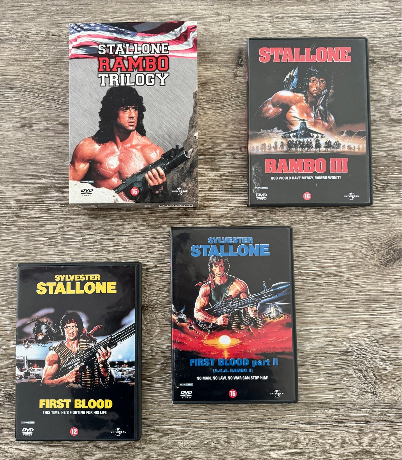 Rambo Stallone Trilogie DVD Boxset 🎥 🍿, Vanaf 16 jaar, Ophalen of Verzenden, Gebruikt, Actiethriller