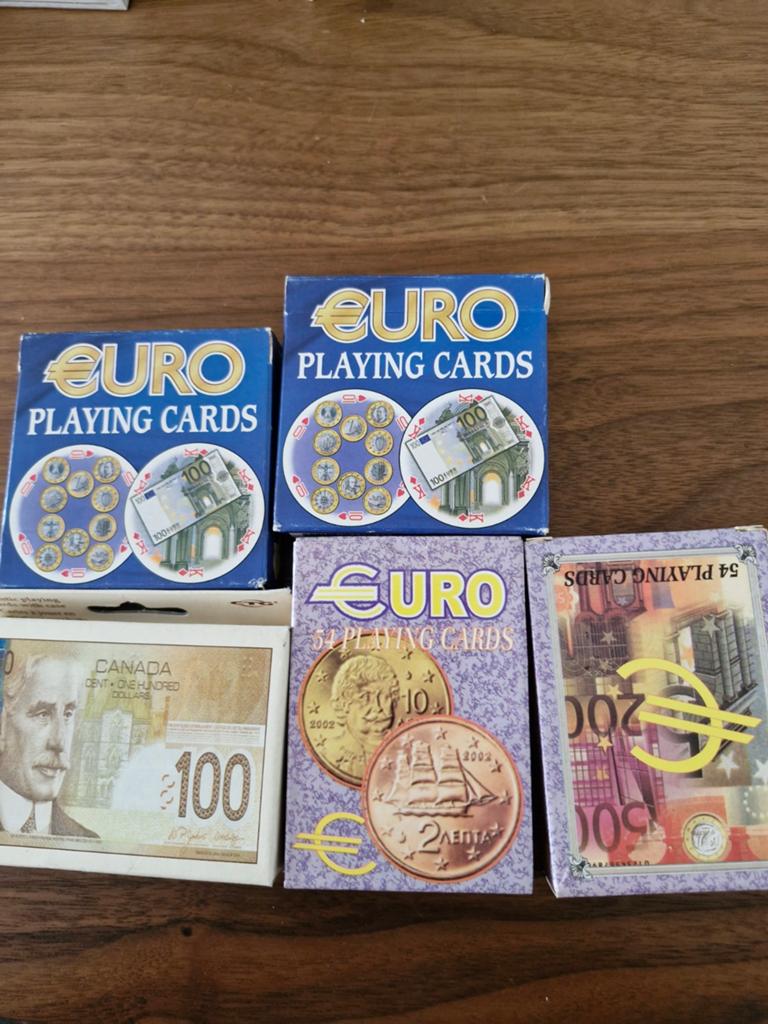 5 Sets Speelkaarten Euro en Canadesche Dollar, Ophalen of Verzenden, Nieuw