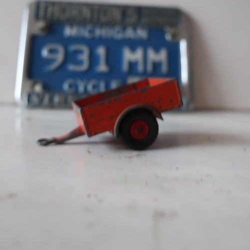 Aanhanger Dinky Toys oranje Land Rover kar trekkar 341, Ophalen of Verzenden, Gebruikt, Overige typen