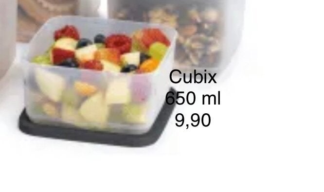 Tupperware Cubix Bewaardoos 650 ml, Overige kleuren, Bewaardoos, Nieuw, Luchtdicht
