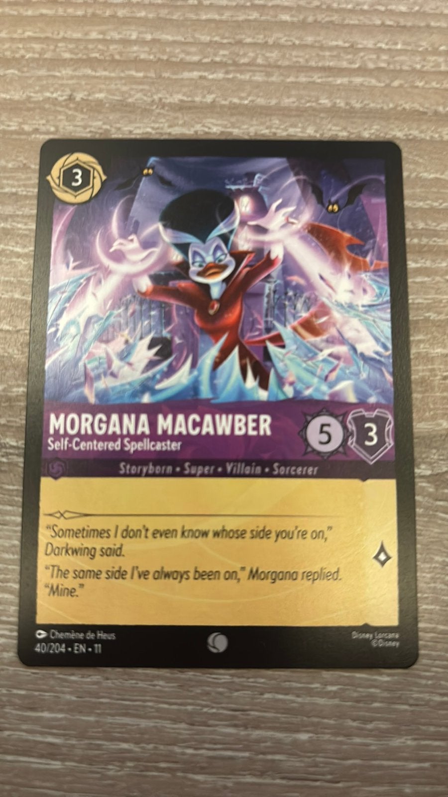 Disney Lorcana Morgana Macawber 40-204 11WSP nonfoil, Ophalen of Verzenden, Zo goed als nieuw, Losse kaart