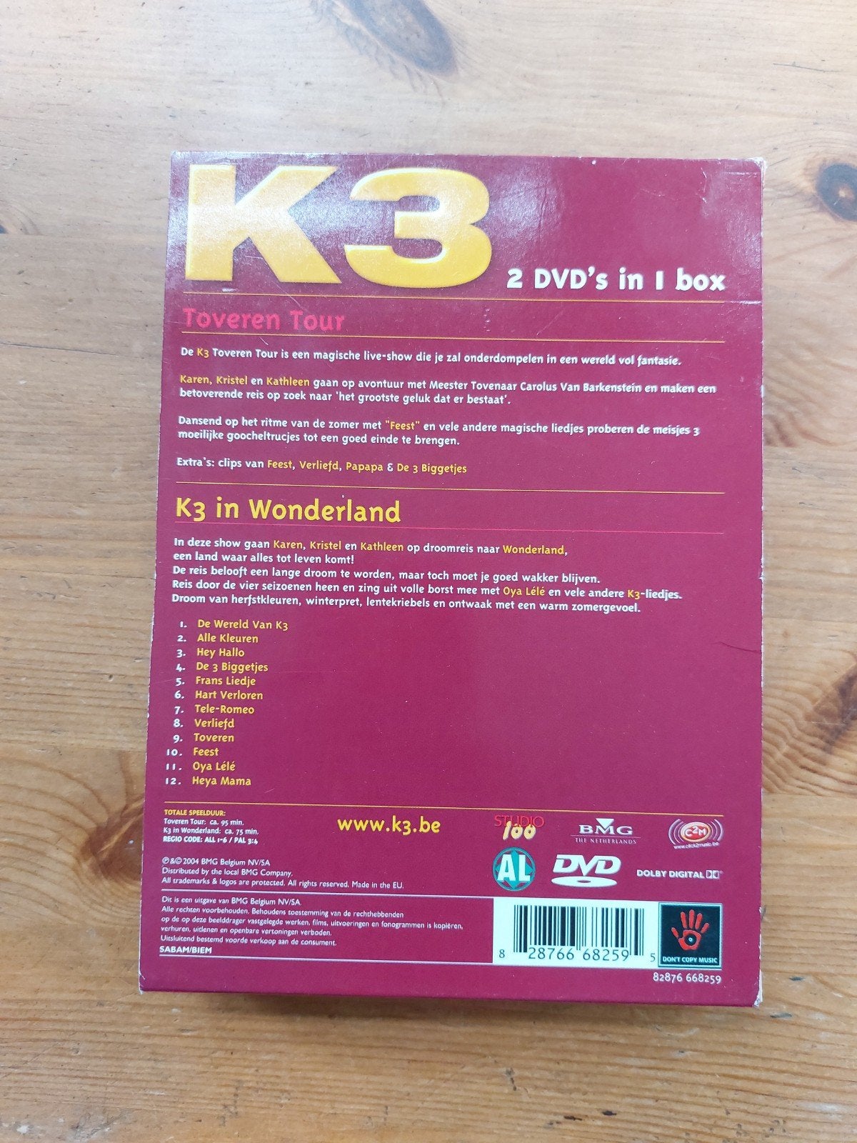 K3 DVD box k3 in wonderland en de k3 show, Ophalen of Verzenden, Gebruikt
