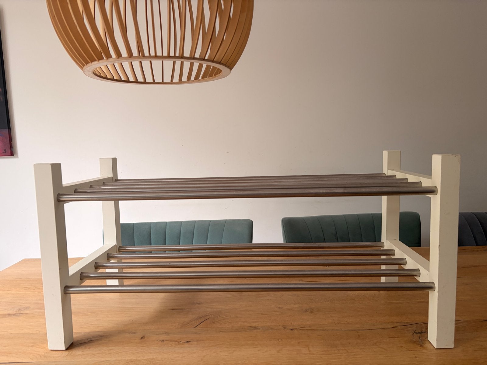 Ikea Tjusig schoenenrek van hout en metaal, Ophalen, Gebruikt