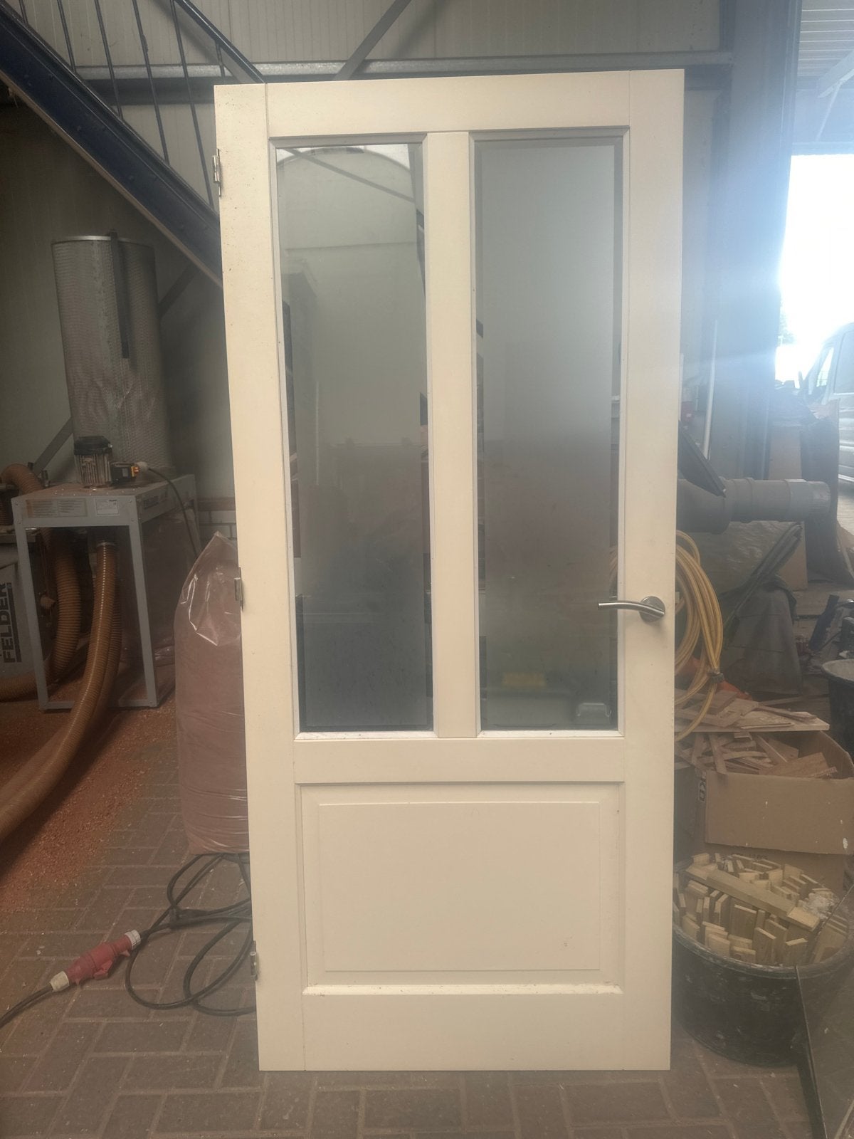 Paneeldeur met geslepen glas stomp 927x2115 Skantrea, Doe-het-zelf en Verbouw, Deuren en Horren, Ophalen, Gebruikt, 80 tot 100 cm