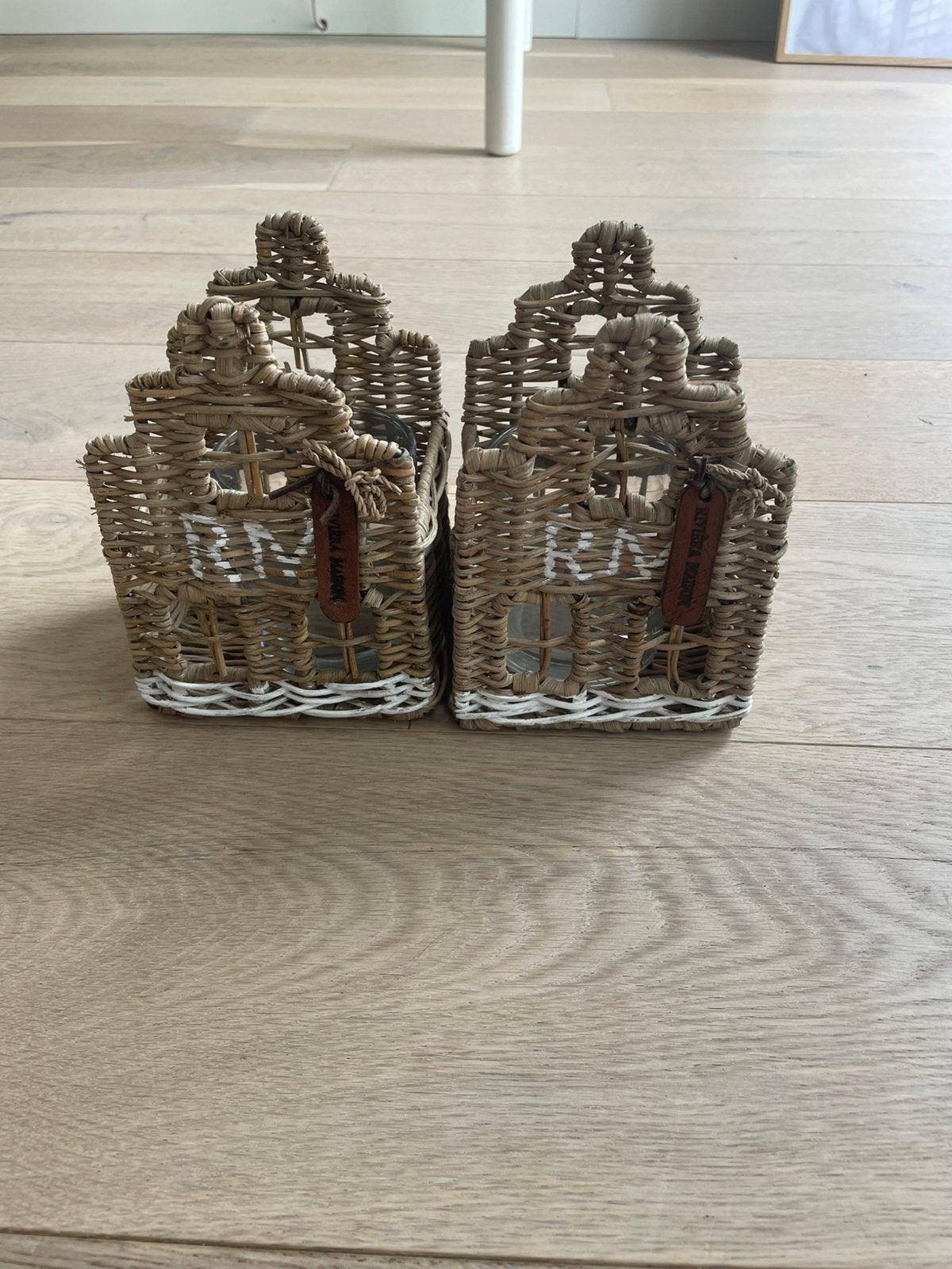 Riviera maison waxinelichthouder huisjes, Huis en Inrichting, Woonaccessoires | Overige, Ophalen, Zo goed als nieuw