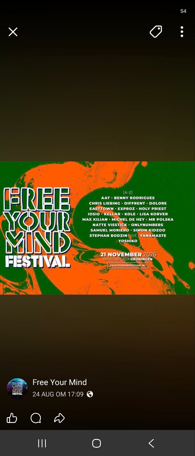 Tickets Free your mind, Eén persoon