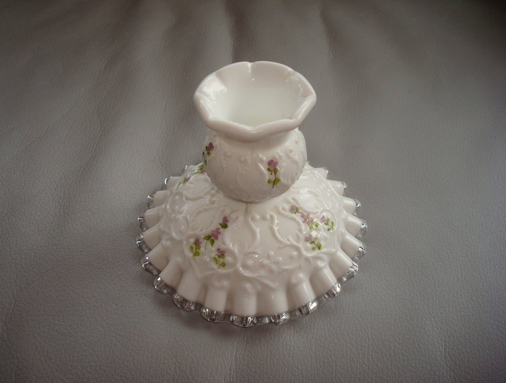 Fenton Glass Nancy Gribble Kandelaar Gesigneerd, Ophalen of Verzenden