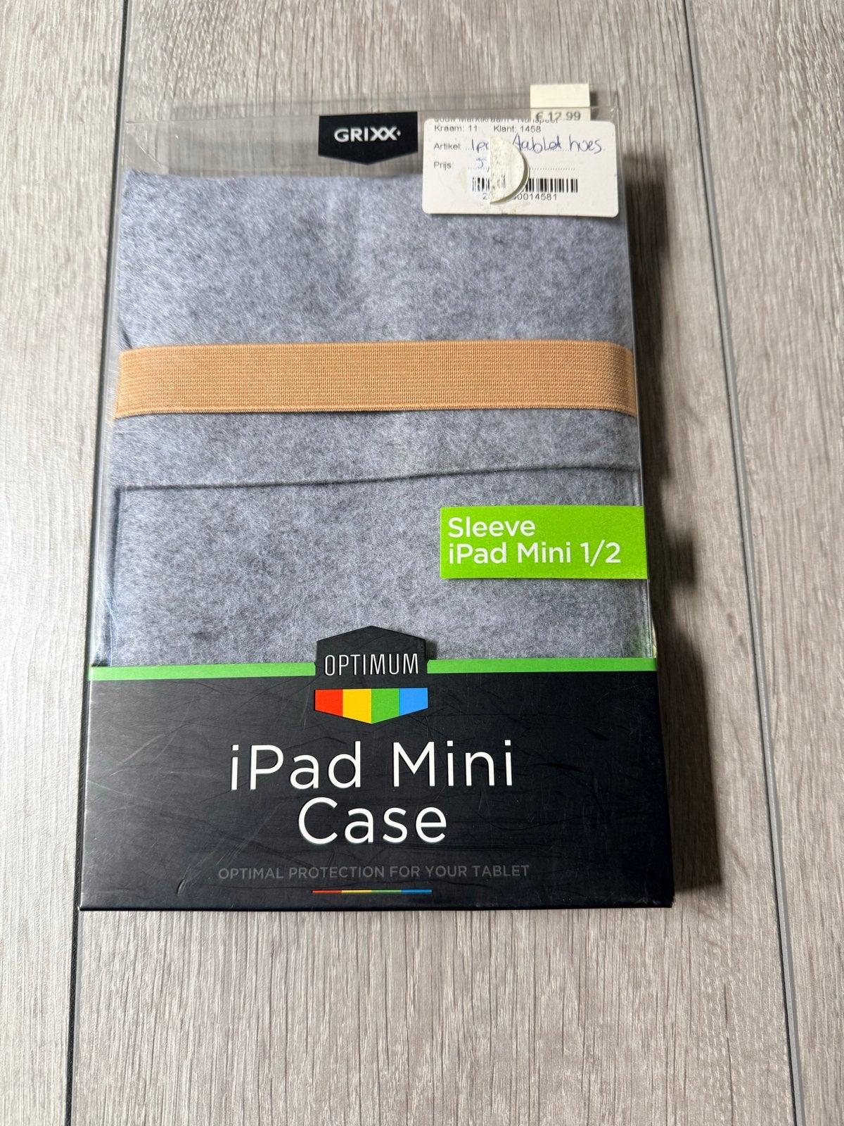 GRIXX Optimum iPad Mini 1/2 Sleeve - Grijs, Ophalen of Verzenden, Nieuw, Grijs, Apple iPad Mini