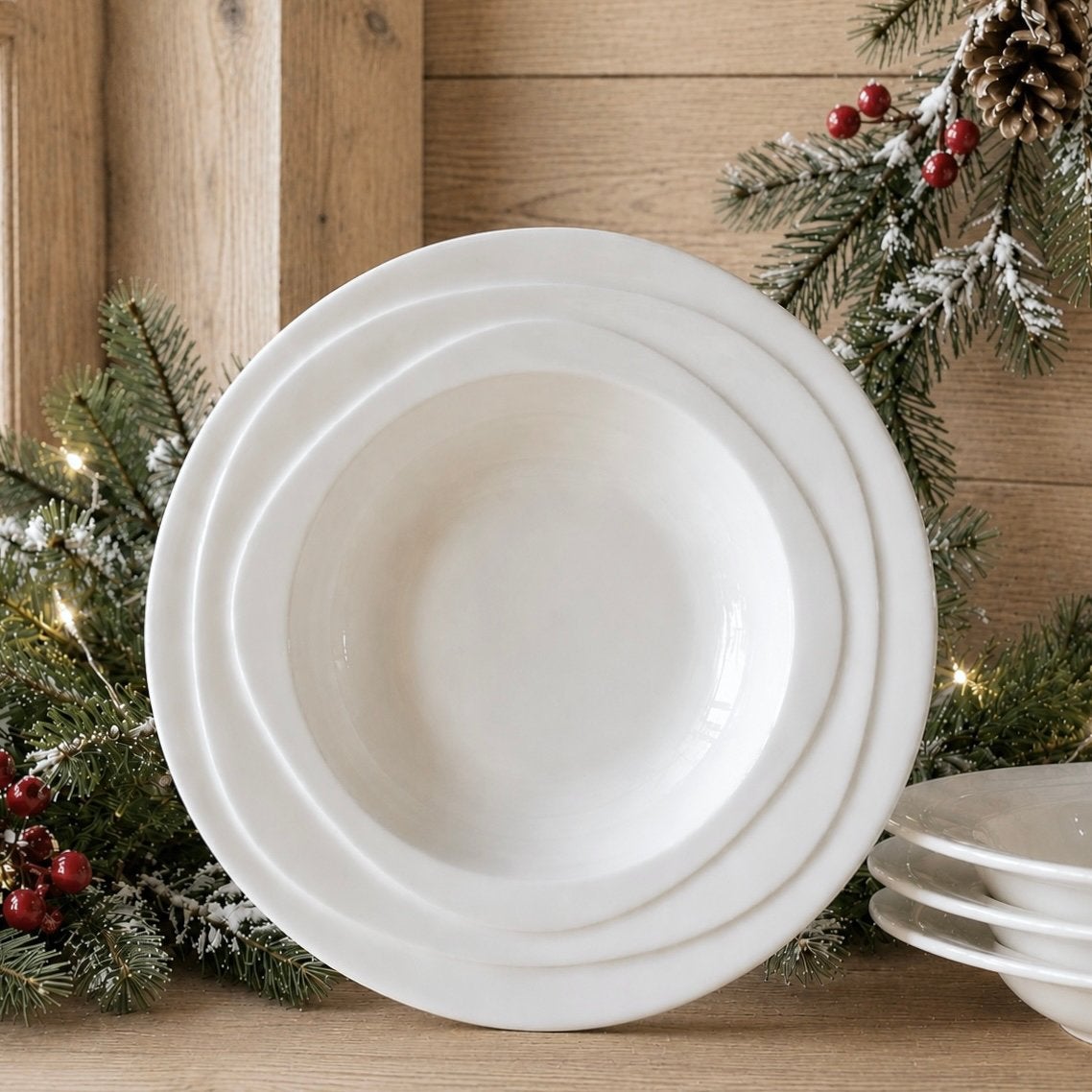 Set van 4 Jamie Oliver Waves Diepe of Pasta Borden, Ophalen of Verzenden, Zo goed als nieuw, Bord(en), Overige stijlen