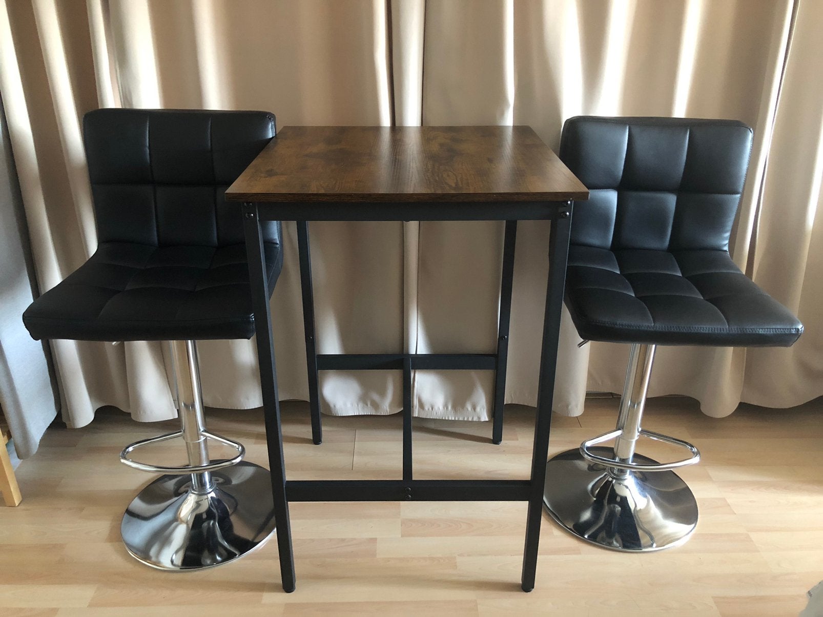 High table and 2 bar stools, Ophalen, Zo goed als nieuw, Rechthoekig, 50 tot 100 cm