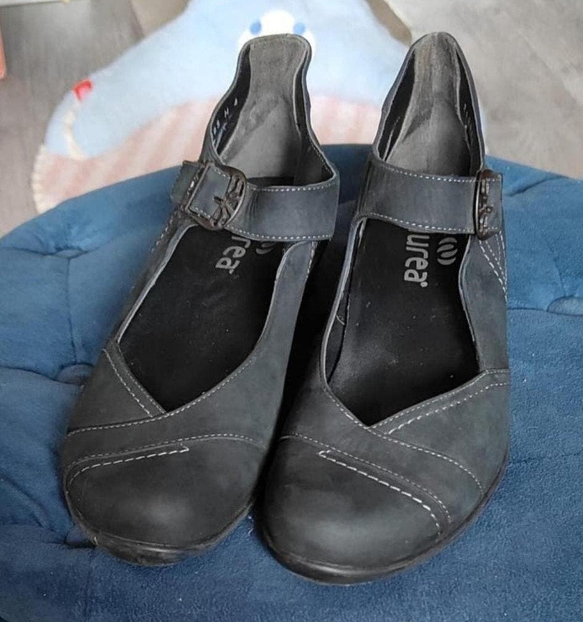 Donkergrijze/antraciet Mary Jane bandschoenen Durea maat 37, Kleding | Dames, Schoenen, Ophalen of Verzenden, Zo goed als nieuw