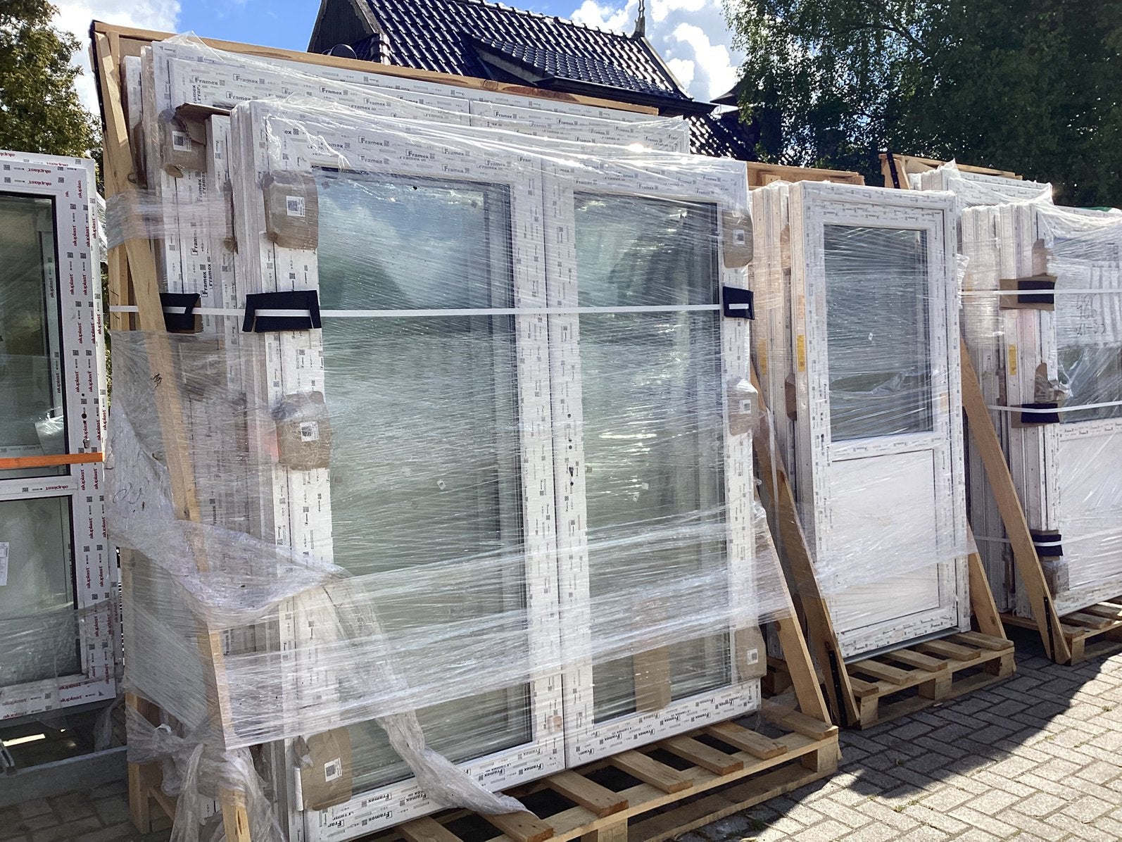Kunststof Tuindeuren. Terrasdeuren. 180 x 200 en 200 x 220, Ophalen, Kunststof, 120 cm of meer, Nieuw