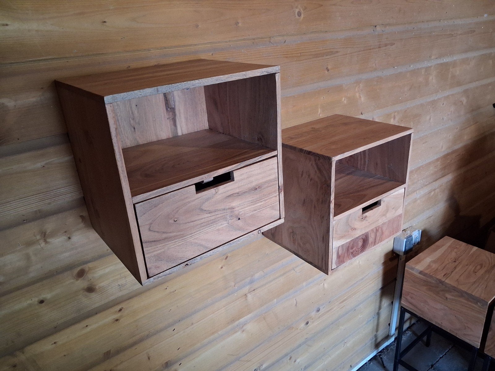 nachtkastjes acaciahout. nieuw., Ophalen, Minder dan 45 cm, Nieuw, Minder dan 55 cm