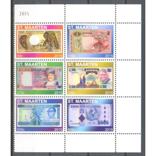 St Maarten 269/74 postfris Papiergeld 2015, Ophalen of Verzenden, Postfris