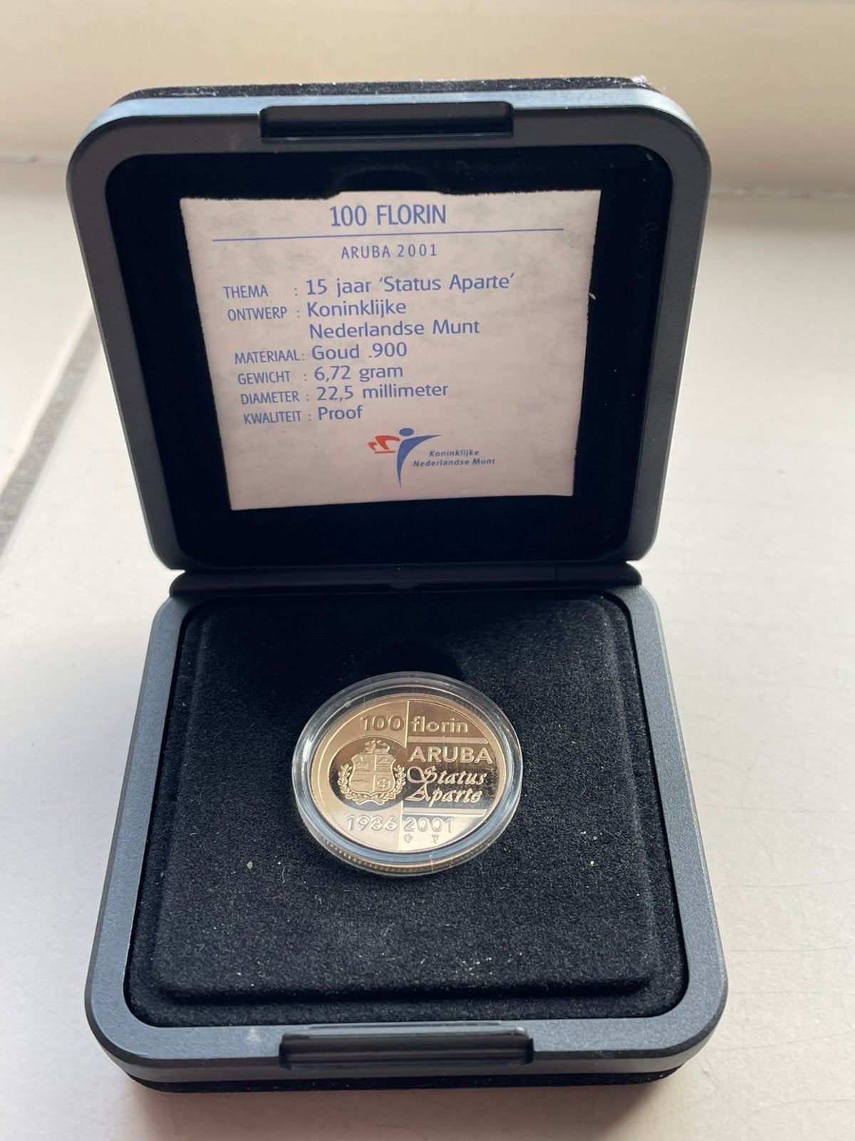 100 florin Aruba 2001, Koningin Beatrix, Losse munt, Goud, Overige waardes