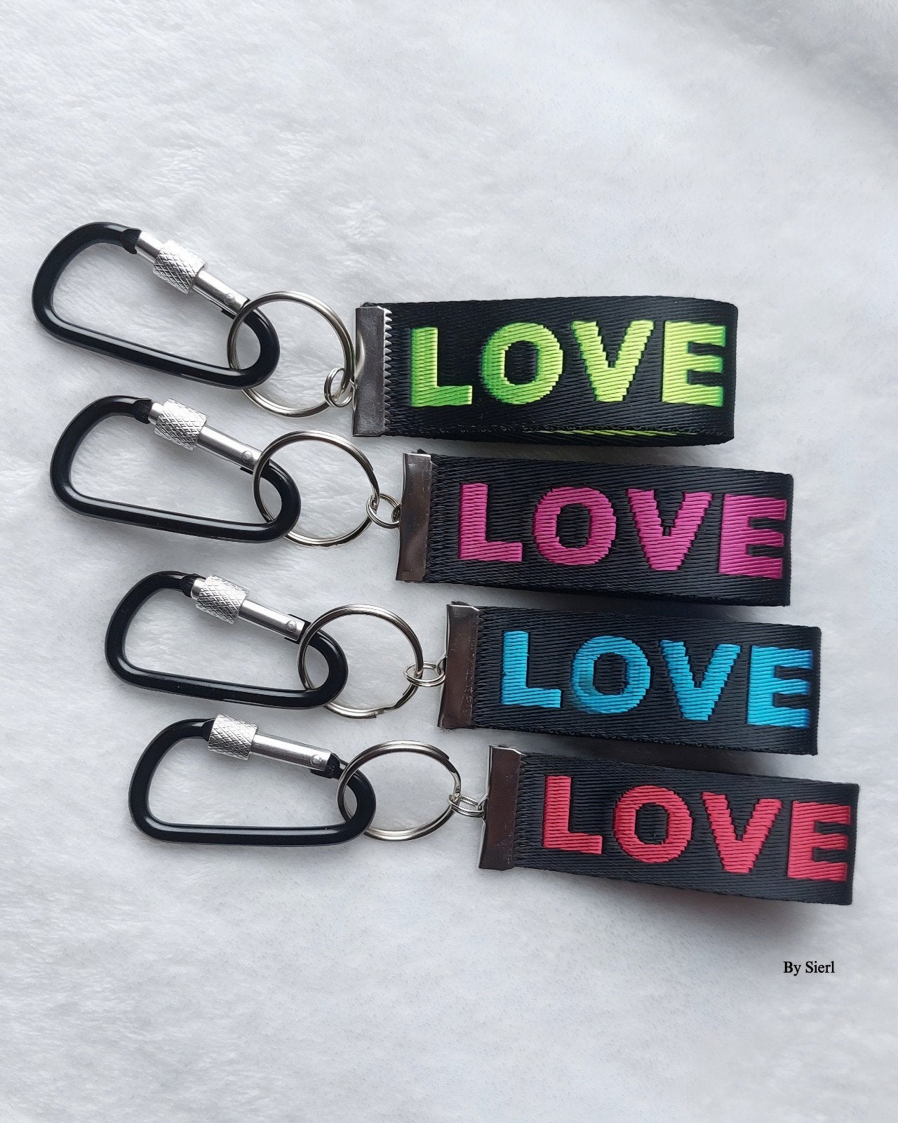 Love Sleutelhanger/ Tassenhanger geweven handgemaakt, Sieraden, Tassen en Uiterlijk, Verzenden, Nieuw, Zwart, Handtas