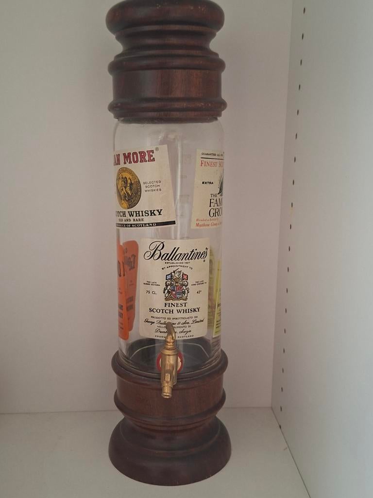 Vintage Whisky Dispenser met Houten Voet, Antiek en Kunst, Ophalen of Verzenden