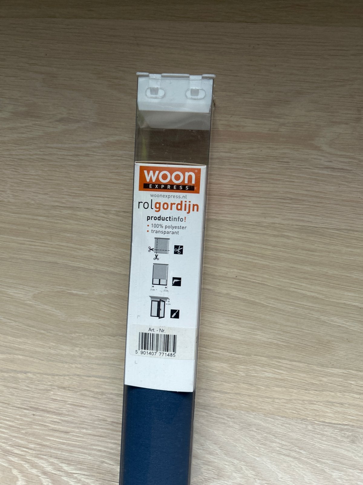 Woonexpress rolgordijn - Transparant - 100% polyester, Ophalen, Blauw, Nieuw, Lichtdoorlatend