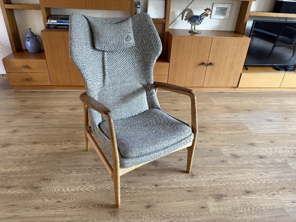 Bovenkamp herenfauteuil Aksel Bender Madsen 1963 hoge rug, Ophalen, Hout, Minder dan 75 cm, 125 cm of meer
