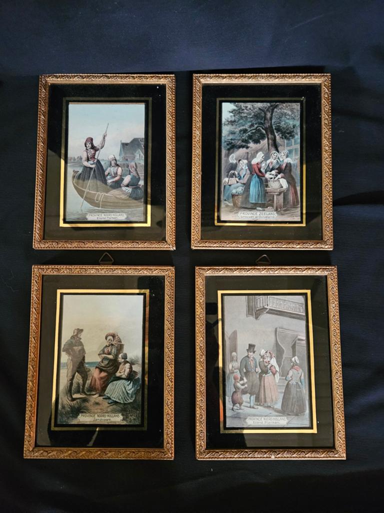 *** 4 GEKLEURDE LITHO.S BING&BRAET ROND 1850 ***, Antiek en Kunst, Kunst | Litho's en Zeefdrukken, Ophalen of Verzenden