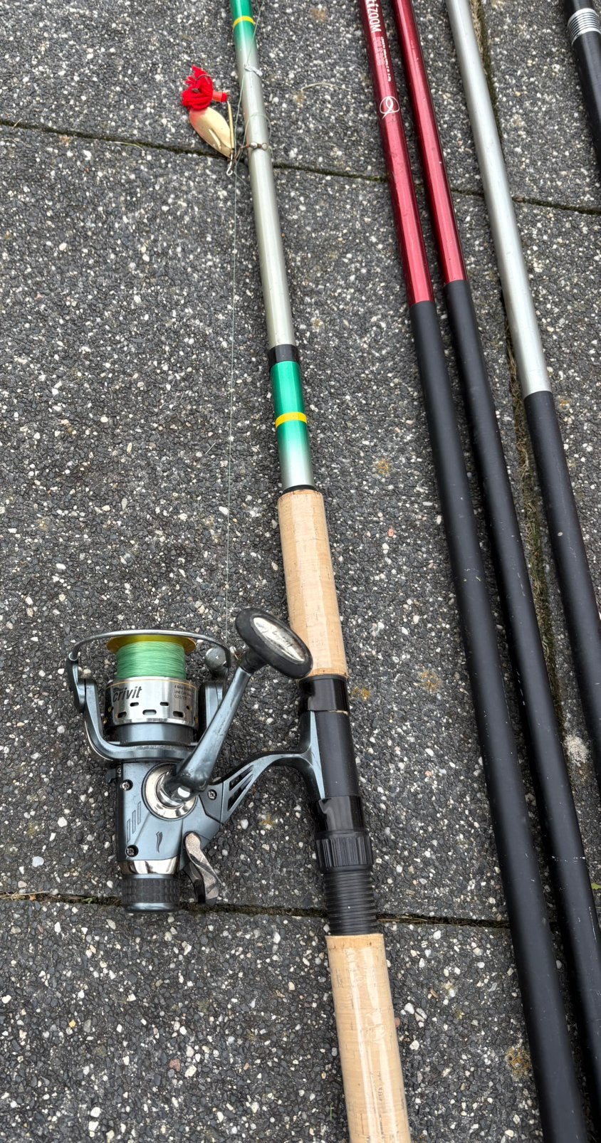 Diverse vishengels en visgerei, Watersport en Boten, Ophalen, Gebruikt, Werphengel