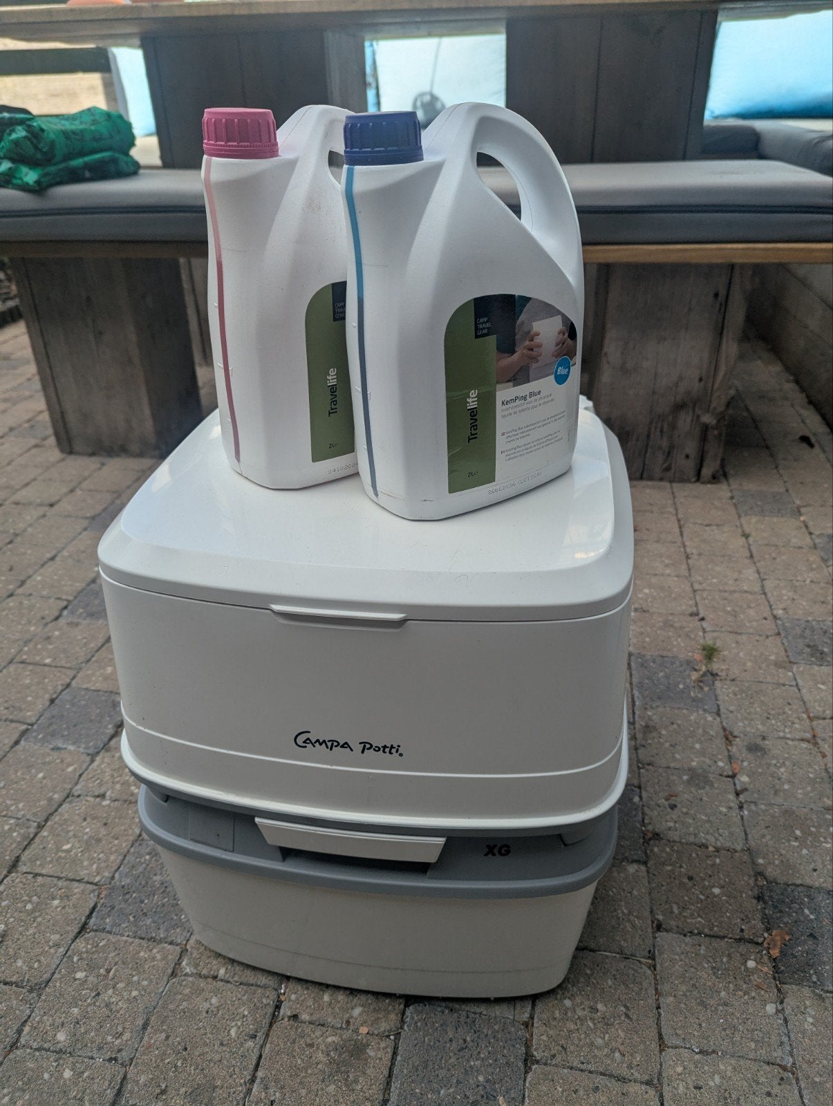 Campingtoilet Thetford Porta Potti XG met vloeistoffen, Ophalen, Zo goed als nieuw