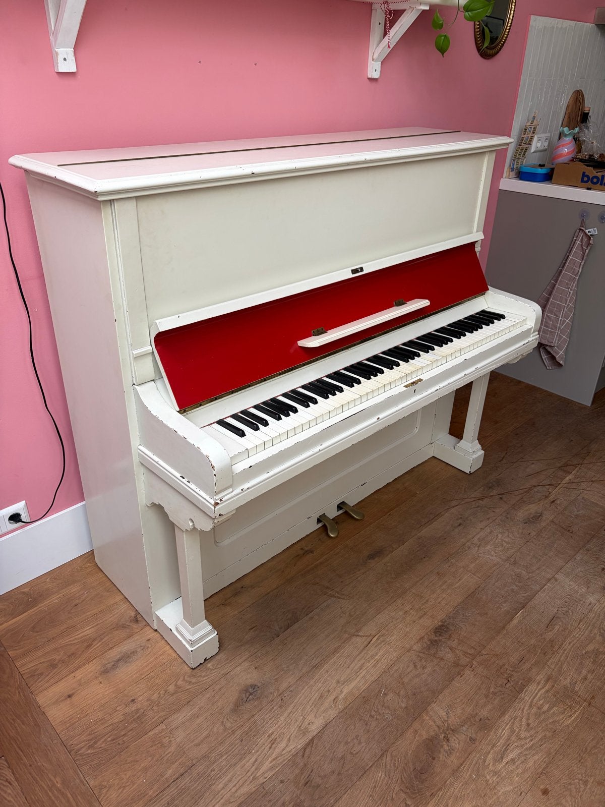 Antieke Ferd Thurmer Piano - Wit, Muziek en Instrumenten, Ophalen, Gebruikt, Wit, Piano