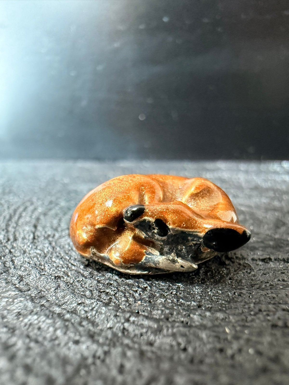 Zilveren geëmailleerd hertje miniatuur - 800 zilver, Verzenden, Zilver